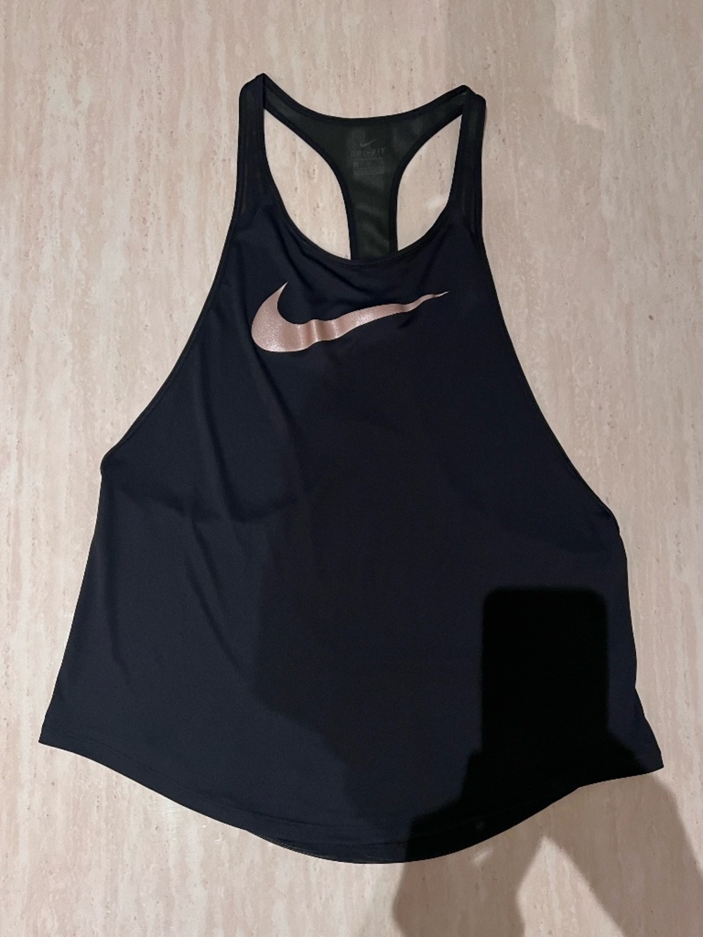 EUC Nike Dri-fit Gold and Black Graphic Work out Halter tank Size M